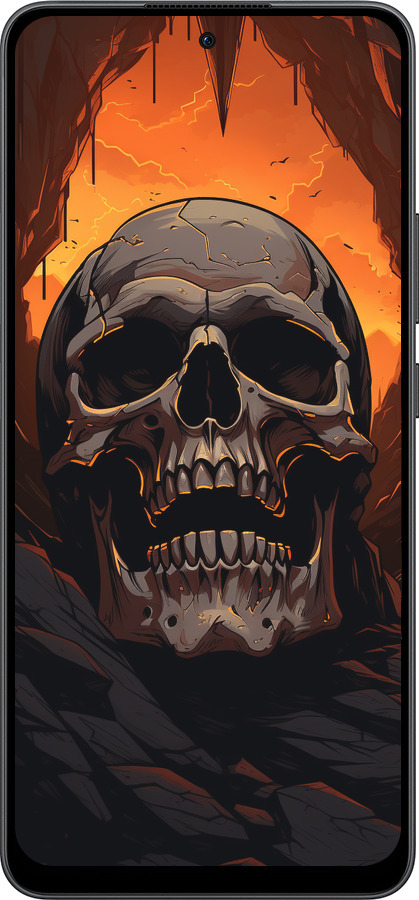 Силиконовый чехол Череп в пещере для Oppo Reno13 F 5G / Reno13 F 4G - 5959u-3955 изображение 