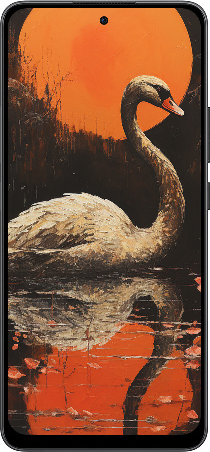 Силиконовый чехол Лебедь для Oppo Reno13 F 5G / Reno13 F 4G - 5964u-3955 изображение 