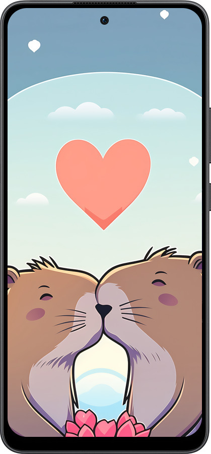 Силіконовий чехол Капібара кохання для Oppo Reno13 F 5G / Reno13 F 4G - 6027u-3955 изображение 