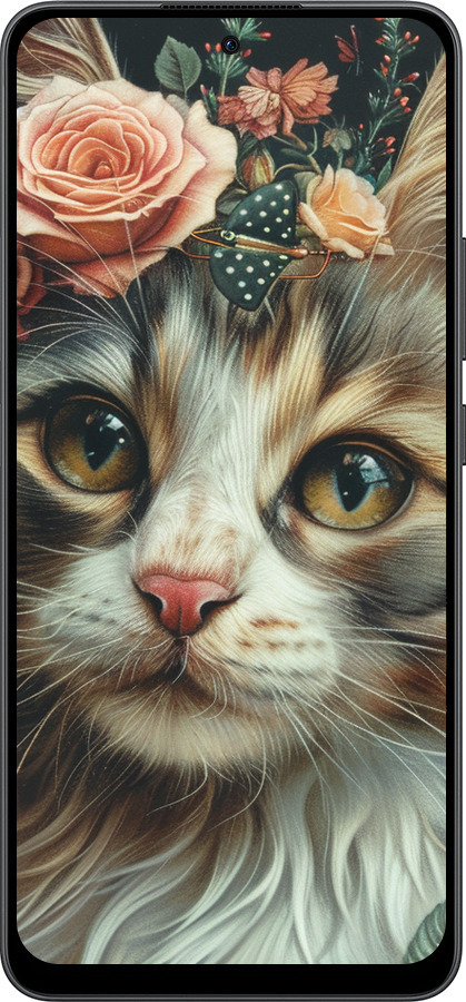 Силіконовий чехол Cats and flowers для Oppo Reno13 F 5G / Reno13 F 4G - 6069u-3955 изображение 