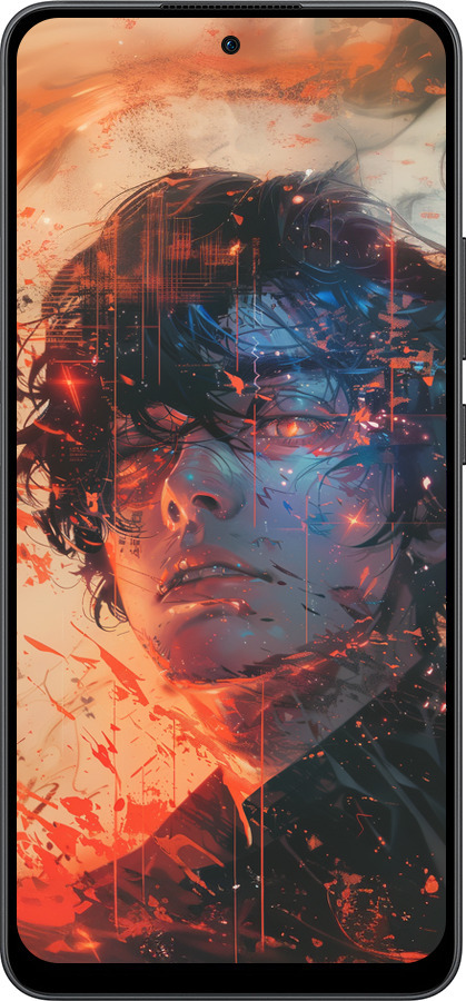 Силиконовый чехол Лицо в пламени для Oppo Reno13 F 5G / Reno13 F 4G - 6127u-3955 изображение 