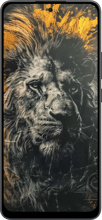 Силиконовый чехол Лев в золотых красках для Oppo Reno13 F 5G / Reno13 F 4G - 6155u-3955 изображение 