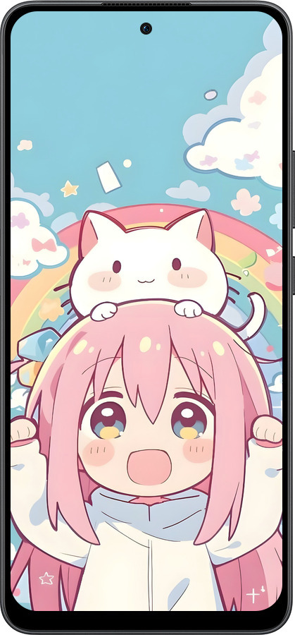 Силиконовый чехол Девочка аниме радуга для Oppo Reno13 F 5G / Reno13 F 4G - 6304u-3955 изображение 