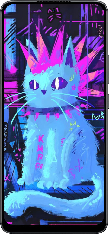 Силиконовый чехол Кот панк для Oppo Reno13 F 5G / Reno13 F 4G - 6311u-3955 изображение 