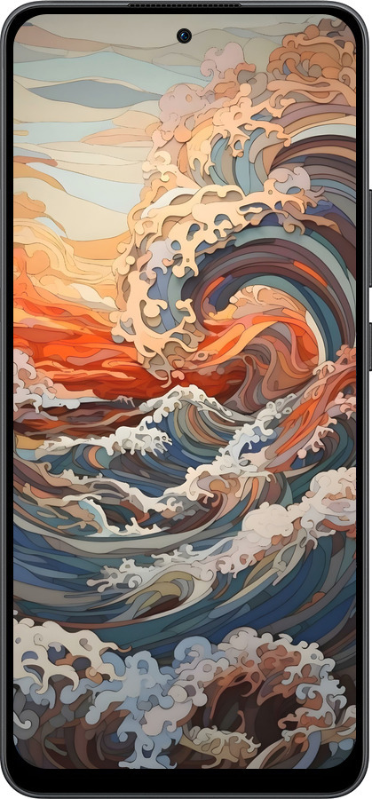 Силиконовый чехол Арт волны для Oppo Reno13 F 5G / Reno13 F 4G - 6324u-3955 изображение 