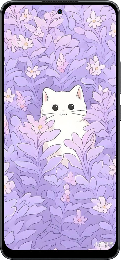 Силиконовый чехол Котик в цветах для Oppo Reno13 F 5G / Reno13 F 4G - 6390u-3955 изображение 