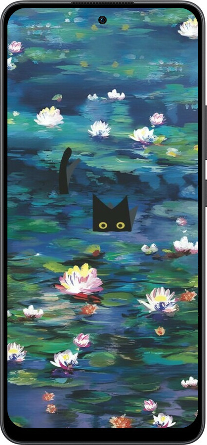 Силіконовий чехол Чохол із зображенням водяних лілій Моне та кішок для Oppo Reno13 F 5G / Reno13 F 4G - 6399u-3955 изображение 