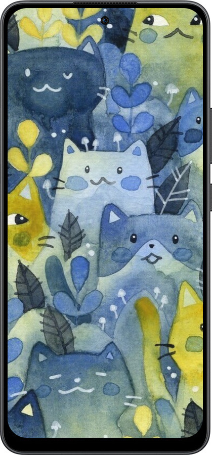 Силіконовий чехол Із зображенням котячого лісу для Oppo Reno13 F 5G / Reno13 F 4G - 6447u-3955 изображение 