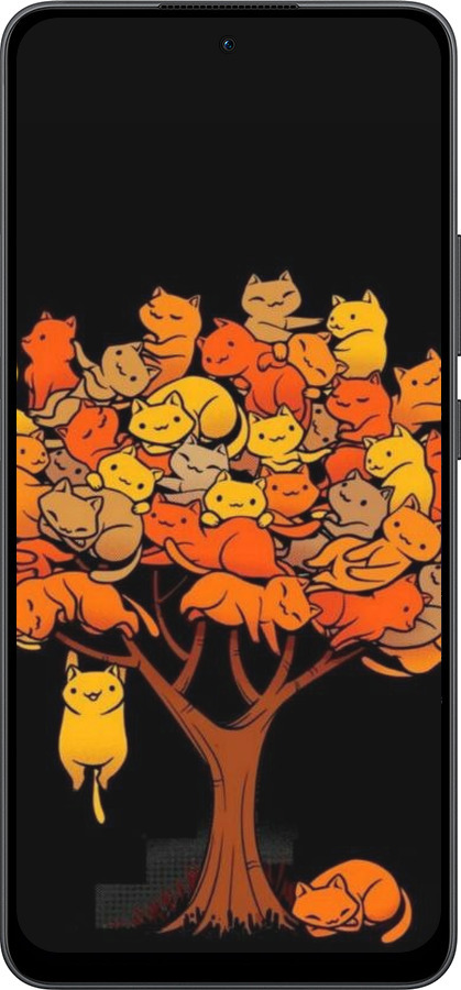 Силиконовый чехол Дерево и котики для Oppo Reno13 F 5G / Reno13 F 4G - 6516u-3955 изображение 