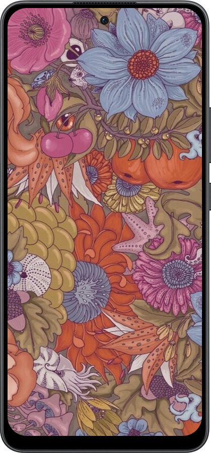 Силиконовый чехол Абстрактные цветы для Oppo Reno13 F 5G / Reno13 F 4G - 6526u-3955 изображение 