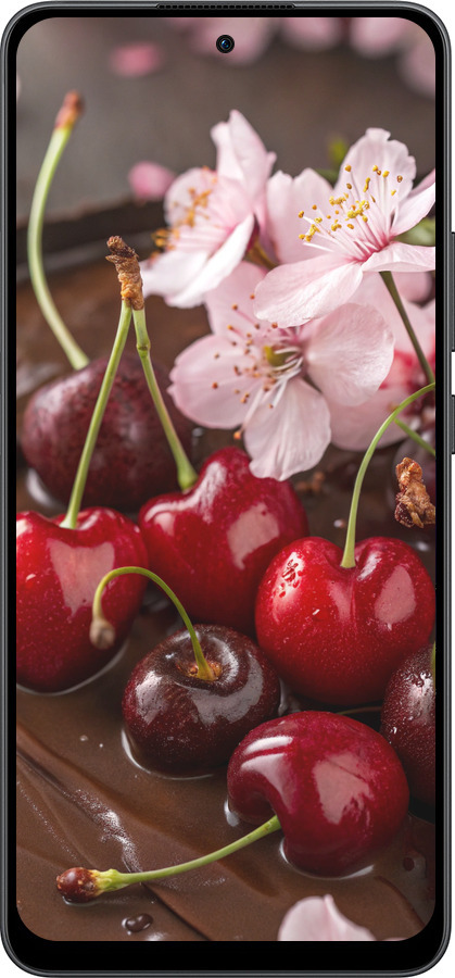 Силиконовый чехол Вишня в шоколаде для Oppo Reno13 F 5G / Reno13 F 4G - 6698u-3955 изображение 