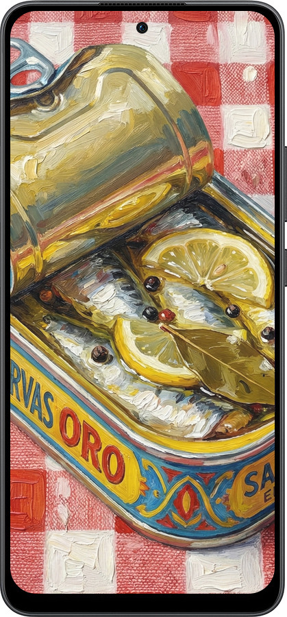 Силиконовый чехол Vintage Sardine Tin Phone для Oppo Reno13 F 5G / Reno13 F 4G - 6772u-3955 изображение 