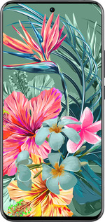 Силиконовый чехол Тропические цветы v1 для Oppo Reno13 Pro - 4667u-3943 изображение 