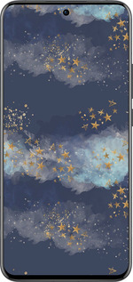 Силиконовый чехол Ночь золотые звезды для Oppo Reno13 Pro - 5421u-3943 изображение 