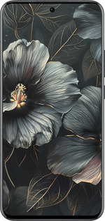 Силиконовый чехол Черные цветы для Oppo Reno13 Pro - 6031u-3943 изображение 