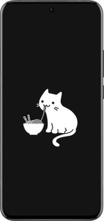 Силиконовый чехол С милым котом на черном фоне для Oppo Reno13 Pro - 6528u-3943 изображение 