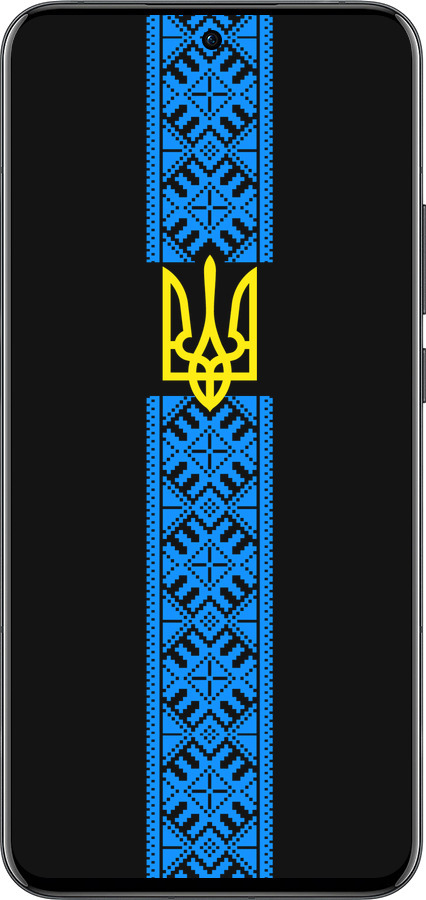 Силиконовый чехол Тризуб в вышиванке для Oppo Reno13 Pro - 1158u-3943 изображение 