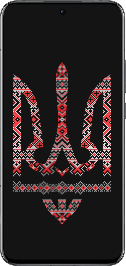 Силиконовый чехол Герб - вышиванка на черном фоне для Oppo Reno13 Pro - 1196u-3943 изображение 