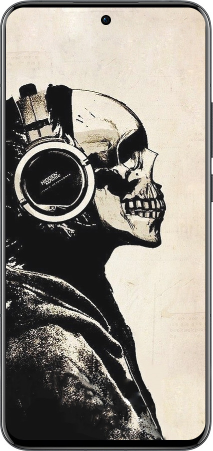 Силиконовый чехол Скелет-меломан v2 для Oppo Reno13 Pro - 1200u-3943 изображение 