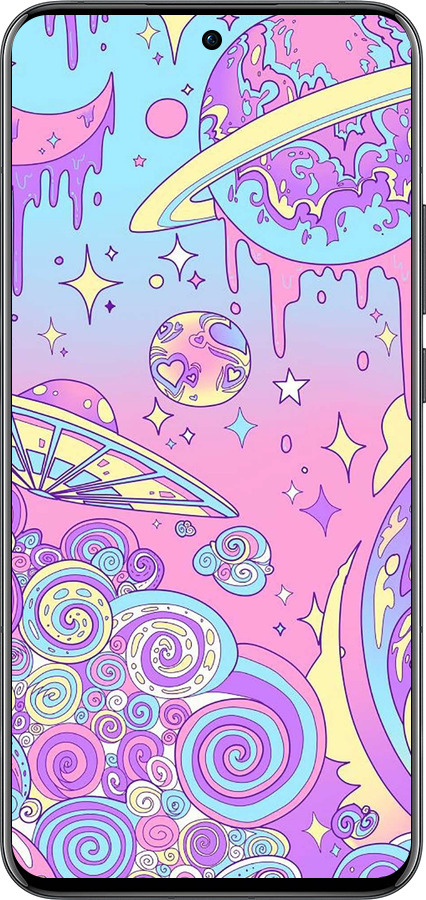 Силиконовый чехол Розовая галактика для Oppo Reno13 Pro - 4146u-3943 изображение 