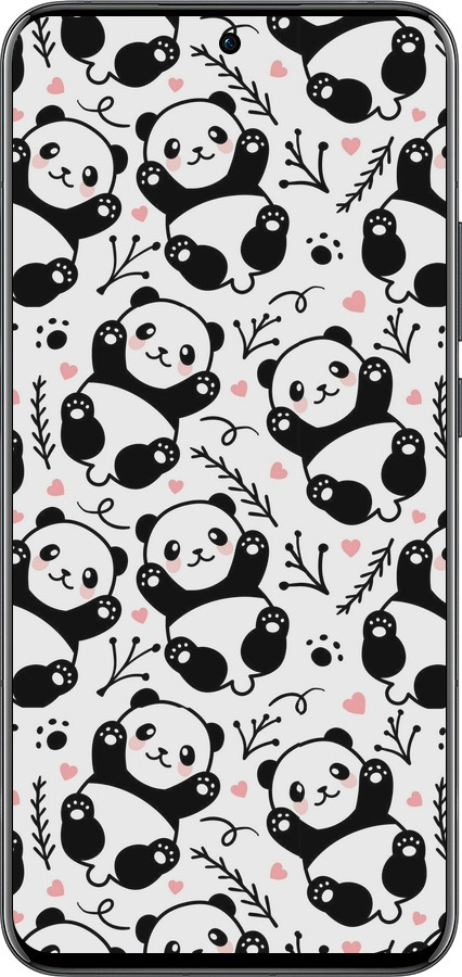 Силиконовый чехол Панды для Oppo Reno13 Pro - 4318u-3943 изображение 