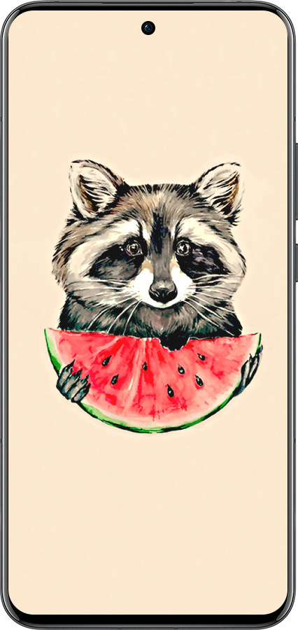 Силіконовий чехол Єнотик з кавуном для Oppo Reno13 Pro - 4605u-3943 изображение 