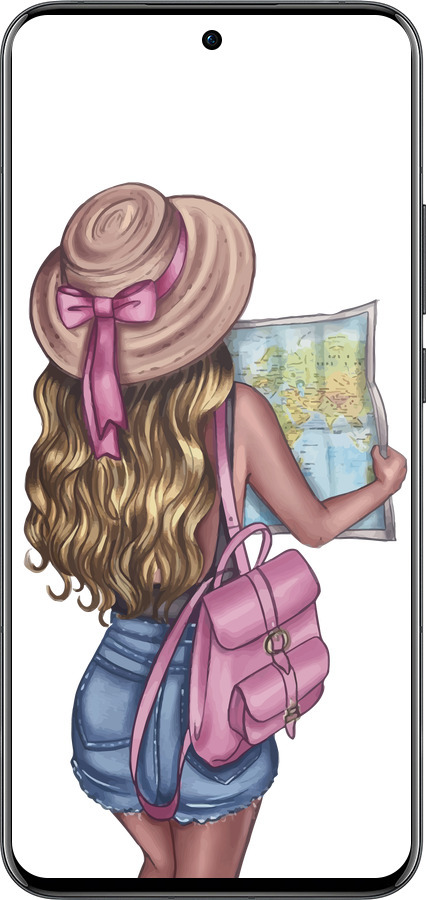 Силиконовый чехол Девушка с картой для Oppo Reno13 Pro - 4704u-3943 изображение 