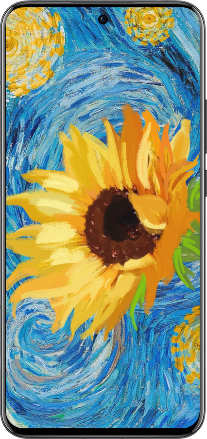 Силіконовий чехол Квіти жовто-блакитні  для Oppo Reno13 Pro - 5308u-3943 изображение 