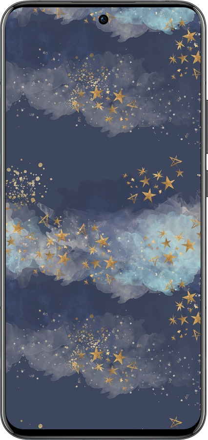 Силиконовый чехол Ночь золотые звезды для Oppo Reno13 Pro - 5421u-3943 изображение 