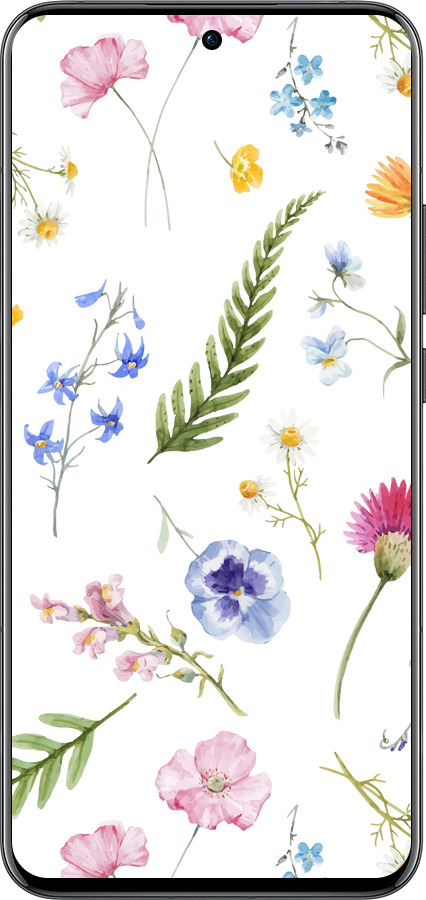 Силиконовый чехол Цветочный фон v2 для Oppo Reno13 Pro - 5472u-3943 изображение 