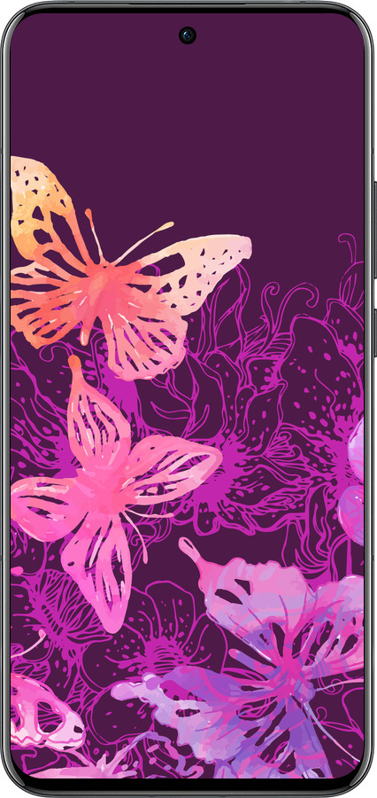 Силиконовый чехол Бабочки v2 для Oppo Reno13 Pro - 5475u-3943 изображение 