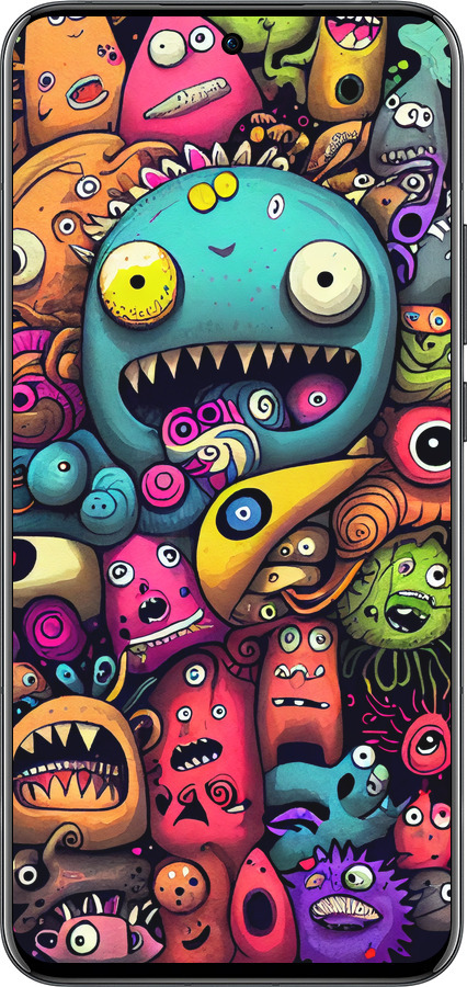 Силиконовый чехол Cмешные монстры для Oppo Reno13 Pro - 5549u-3943 изображение 