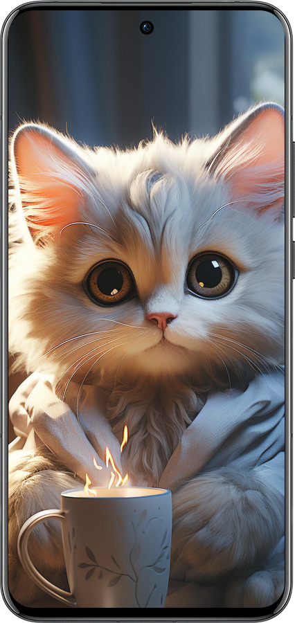 Силиконовый чехол White cat для Oppo Reno13 Pro - 5646u-3943 изображение 