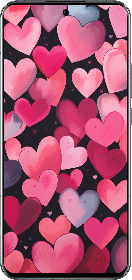 Силиконовый чехол Сердечки 4 для Oppo Reno13 Pro - 5662u-3943 изображение 