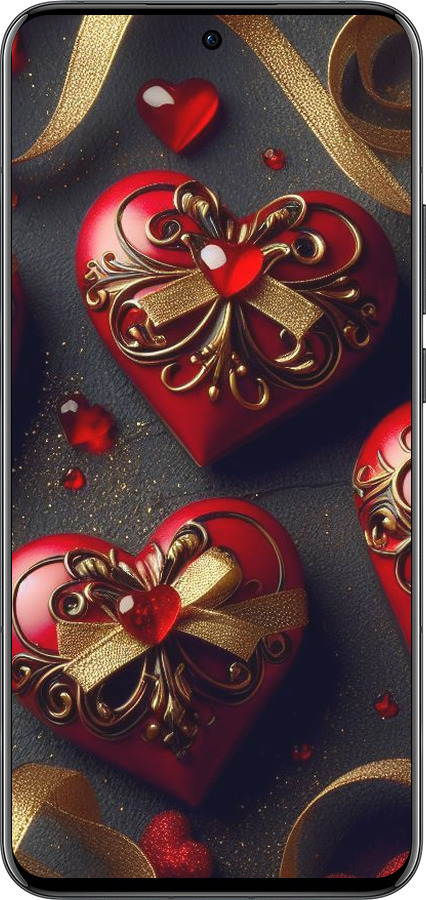 Силіконовий чехол Сердечки v4 для Oppo Reno13 Pro - 5834u-3943 изображение 