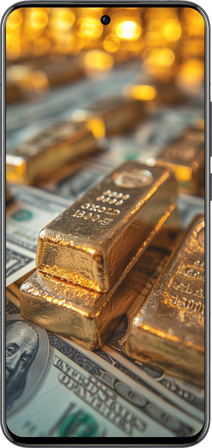 Силиконовый чехол Слитки и доллары для Oppo Reno13 Pro - 6105u-3943 изображение 