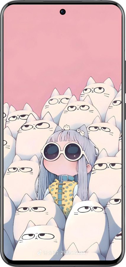Силиконовый чехол Малышка с котами для Oppo Reno13 Pro - 6295u-3943 изображение 
