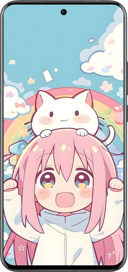 Силіконовий чехол Девочка аниме радуга для Oppo Reno13 Pro - 6304u-3943 изображение 