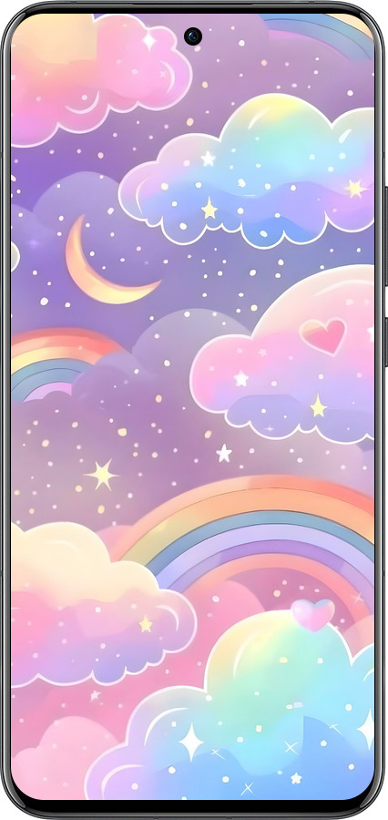 Силиконовый чехол Облака и радуга для Oppo Reno13 Pro - 6312u-3943 изображение 