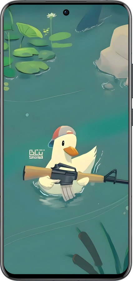 Силіконовий чехол Каченя з автоматом для Oppo Reno13 Pro - 6356u-3943 изображение 