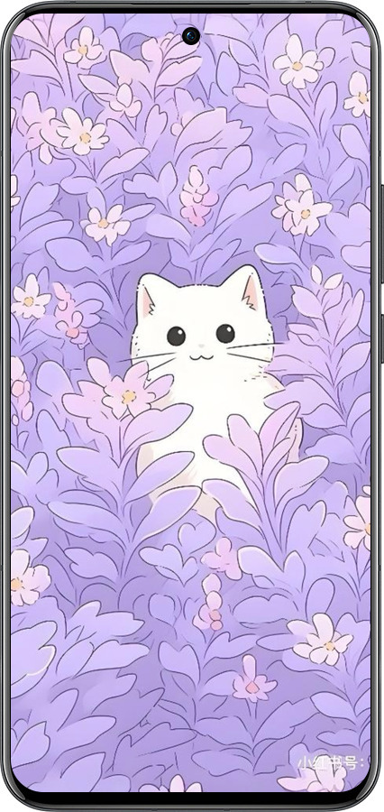 Силиконовый чехол Котик в цветах для Oppo Reno13 Pro - 6390u-3943 изображение 
