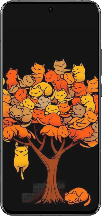 Силиконовый чехол Дерево и котики для Oppo Reno13 Pro - 6516u-3943 изображение 