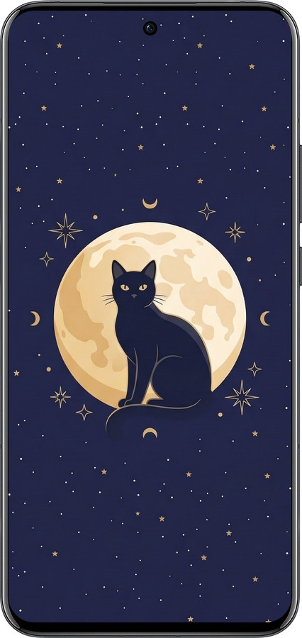 Силиконовый чехол Cute Cat Celestial/Witchy для Oppo Reno13 Pro - 6787u-3943 изображение 