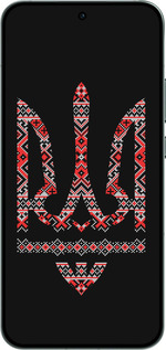 Силиконовый чехол Герб - вышиванка на черном фоне для Oppo RENO14 5G - 1196u-4058 изображение 