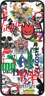 Силиконовый чехол Many different logos для Oppo RENO14 5G - 4022u-4058 изображение 