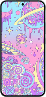 Силиконовый чехол Розовая галактика для Oppo RENO14 5G - 4146u-4058 изображение 