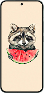 Силиконовый чехол Енотик с арбузом для Oppo RENO14 5G - 4605u-4058 изображение 
