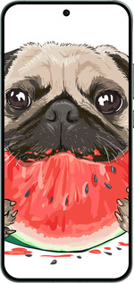Силиконовый чехол Мопс и арбуз для Oppo RENO14 5G - 4665u-4058 изображение 