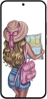 Силиконовый чехол Девушка с картой для Oppo RENO14 5G - 4704u-4058 изображение 