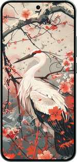 Силиконовый чехол Аист в цвету сакуры для Oppo RENO14 5G - 6109u-4058 изображение 